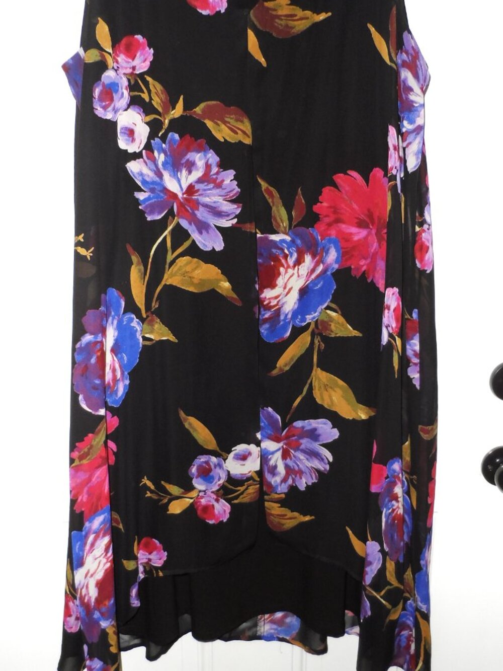 Collection Michel Studio  Sleeveless Plus Size 22 Floral Dress Blue Black Midi - Picture 3 of 16